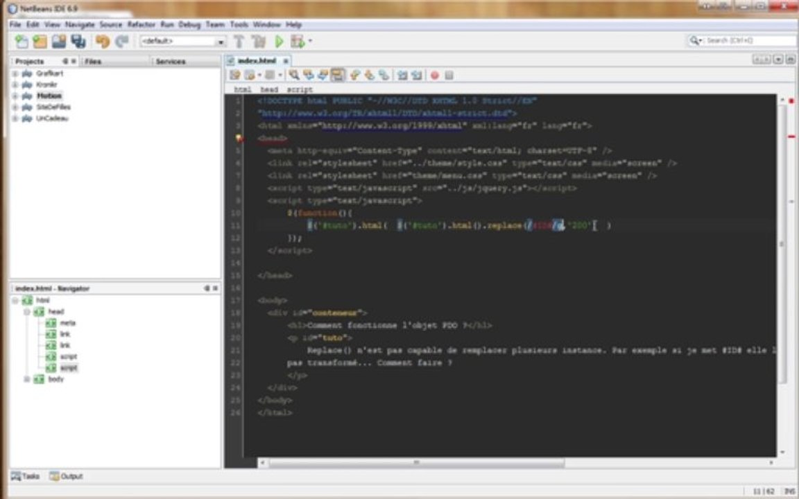 Tutoriel jQuery - Replace global