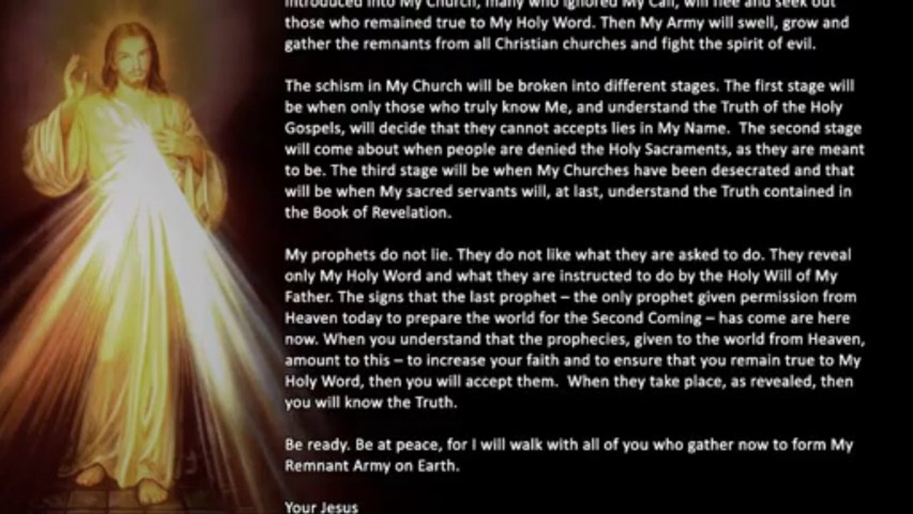October 20th, 2013 - The schism in My Church will be broken into different stages