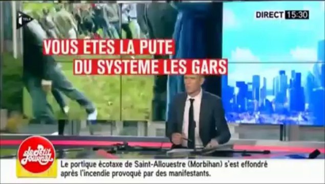Journaliste I Télé Quimper humilié manif bonnet rouge vous êtes les putes du système les gars