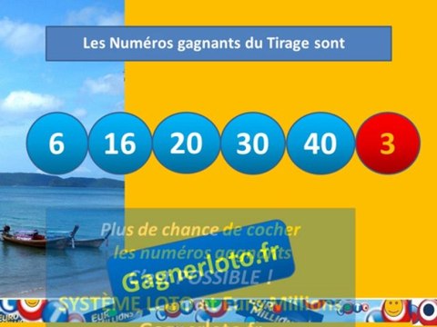 Résultat LOTO Tirage mercredi 6 novembre 6/11 numero gagnant