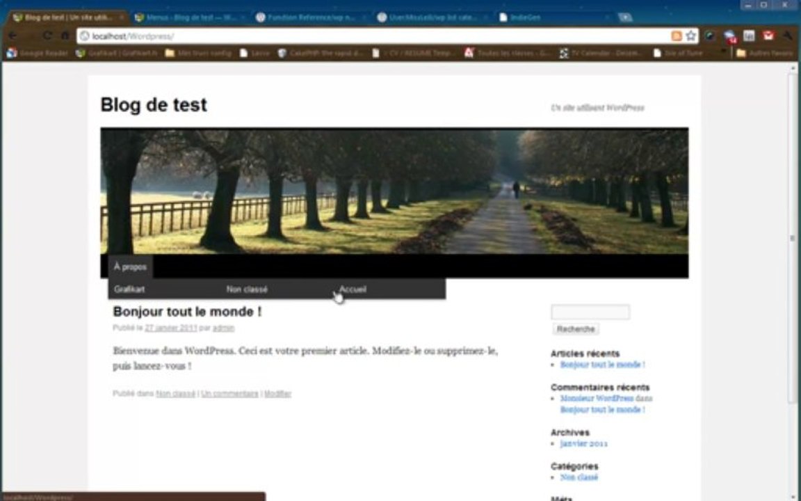 Tutoriel WordPress - Les menus