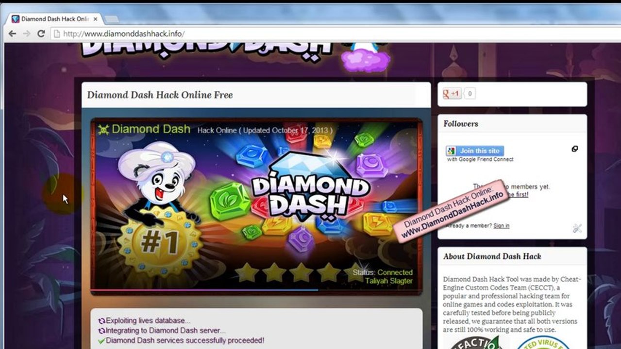 Hack Diamond Dash Online Free Without Download (Updated November 2013)
