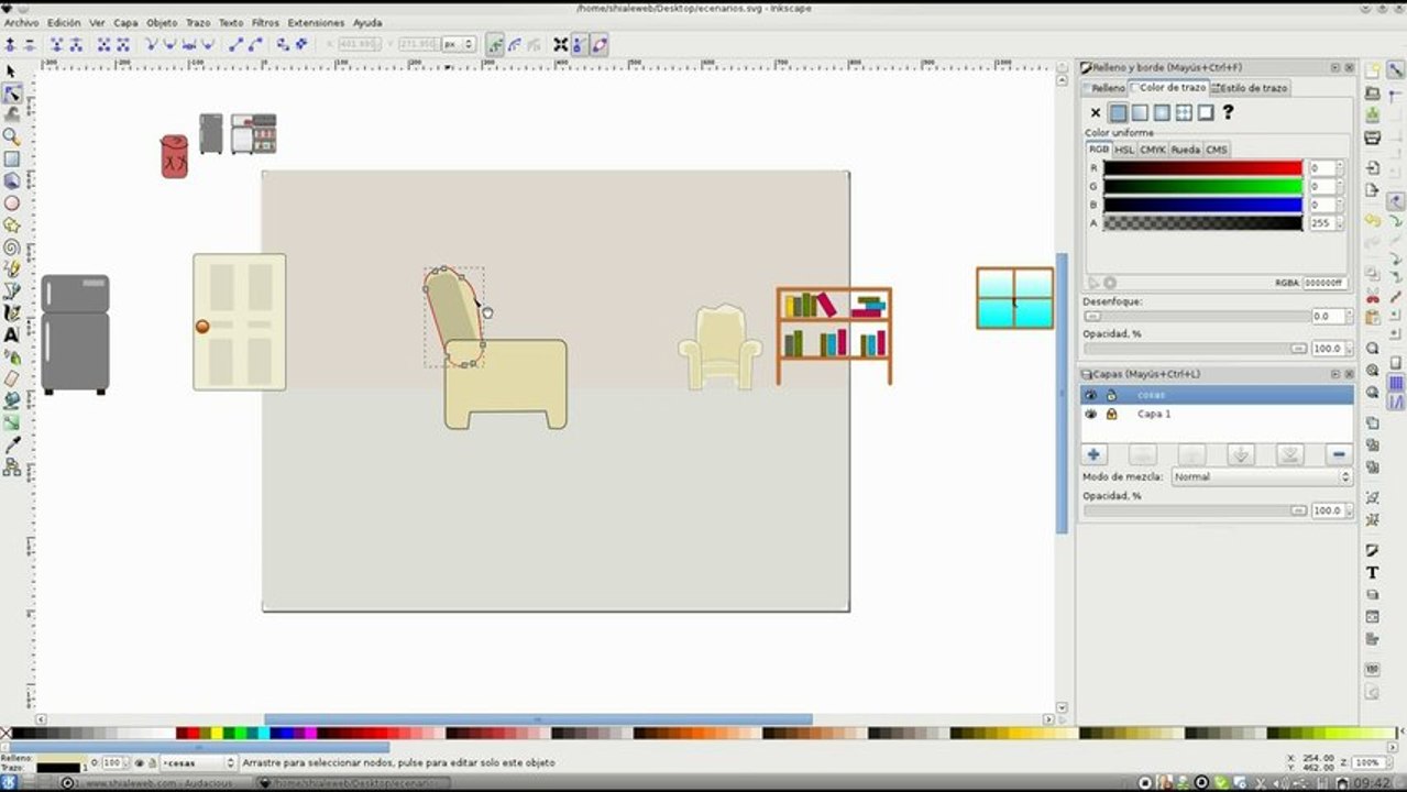 Inkscape dibujando elementos casa