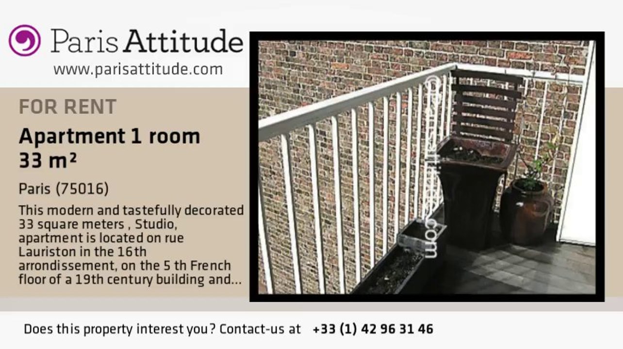 Studio Apartment for rent - Arc de Triomphe, Paris - Ref. 7581