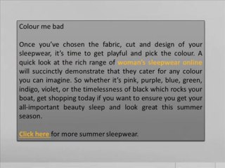 Sleepwear Online | How to Beat the Summer Heat wearing the Perfect Women's Sleepwear the Season