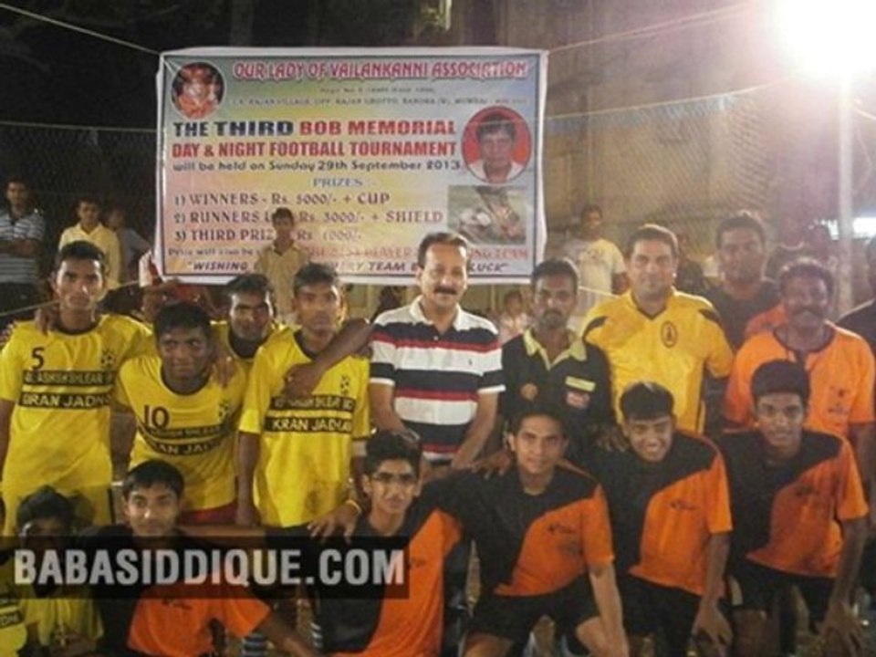 Shri. Baba Sidique supporting Day & Night Football Tournament.