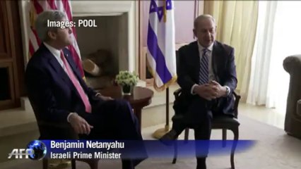 Palestinians protest negotiations as Kerry visits Israel