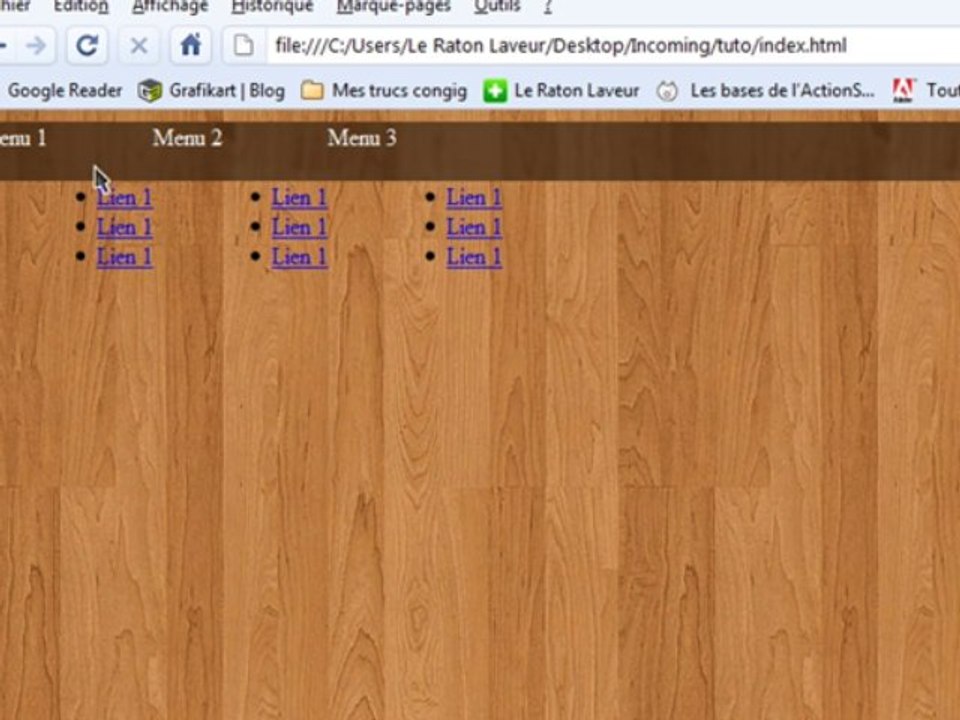 Tutoriel HTML/CSS - Menu déroulant en CSS