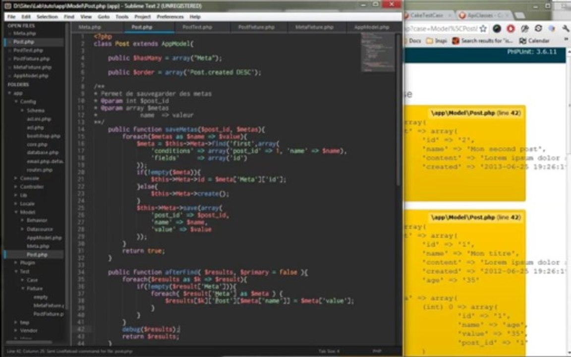 Tutoriel CakePHP - Tester vos models