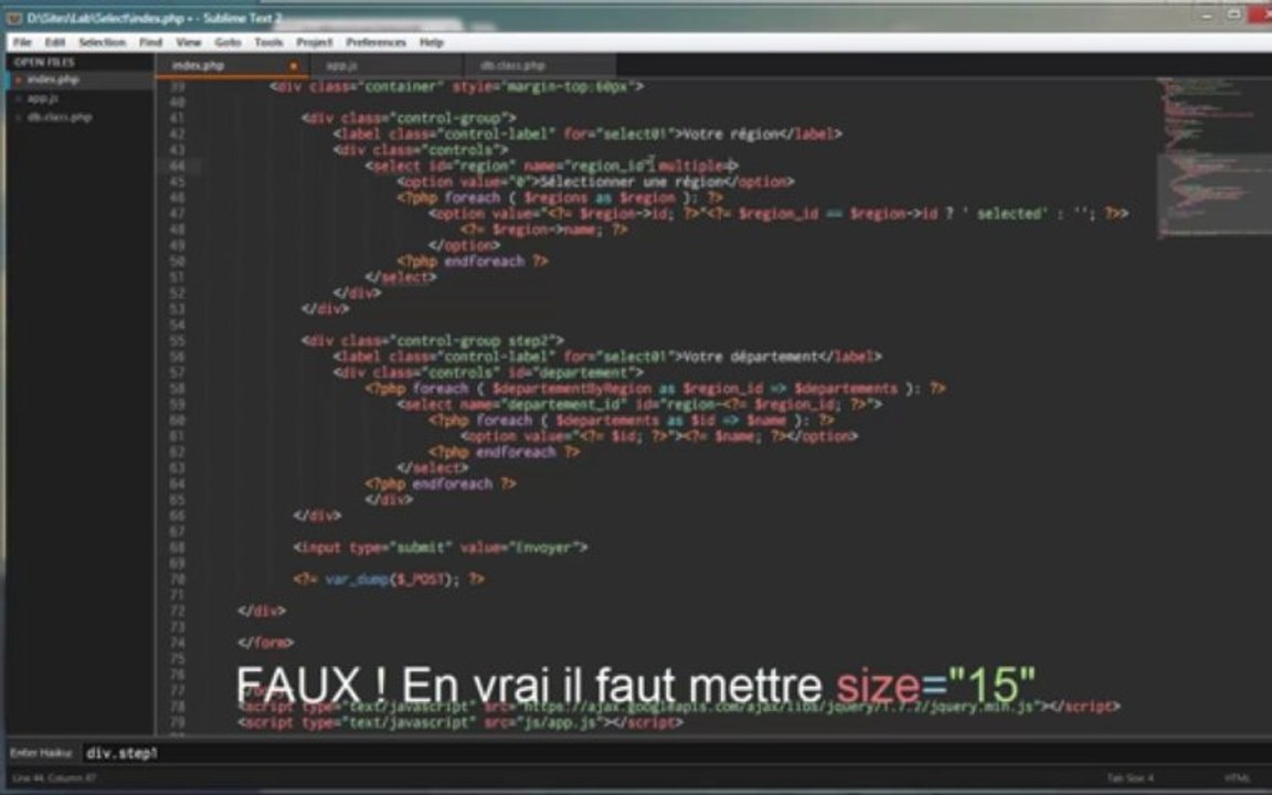 Tutoriel jQuery - Lier plusieurs select