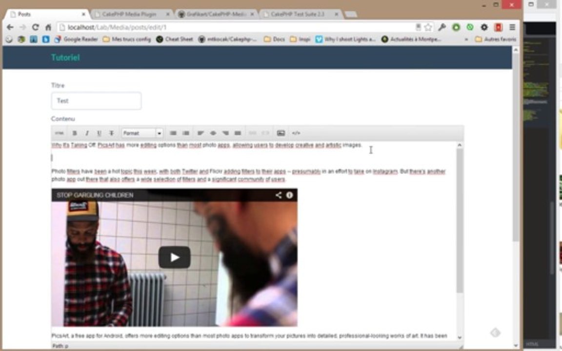 Tutoriel CakePHP - Plugin Medias