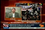 Huelga de trabajadores en Chile paraliza la administración pública