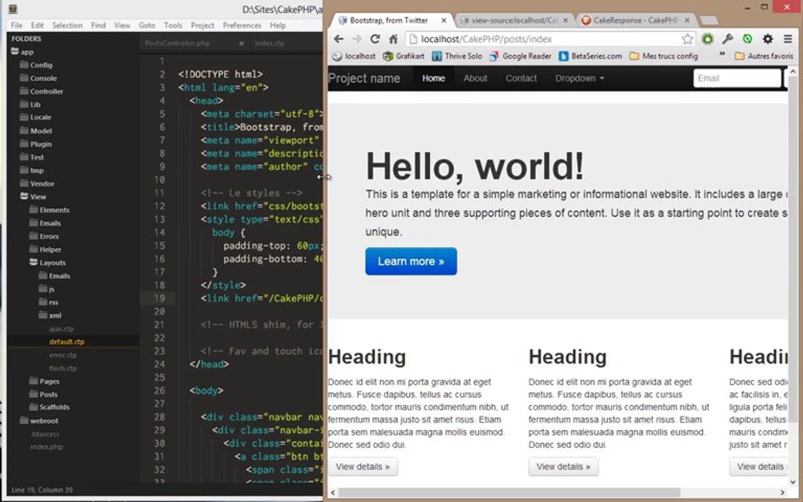 Apprendre CakePHP - Les vues