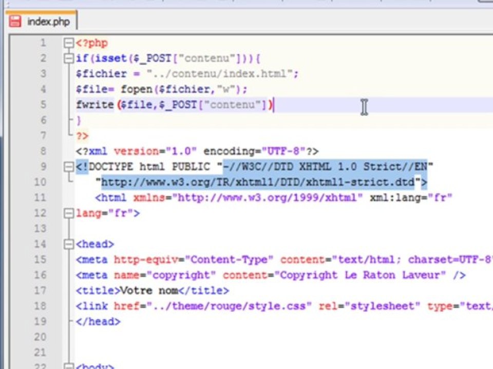 Tutoriel PHP - Edition de fichiers en PHP