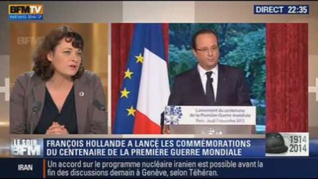 Le Soir BFM: le discours de Hollande au lancement du centenaire de la Grande Guerre de 14-18 - 07/11 1/3