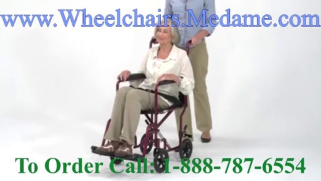 Lightweight Red Aluminum Transport Wheelchair-17 inch seat