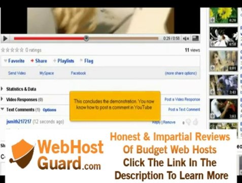 WebHosting Break Present: How to Comment on a Video on Youtube