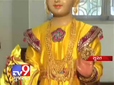 Devotee gifts diamond studded gold Crown worth 1.25 crore to Lord Swaminarayan, Surat - Tv9 Gujarat