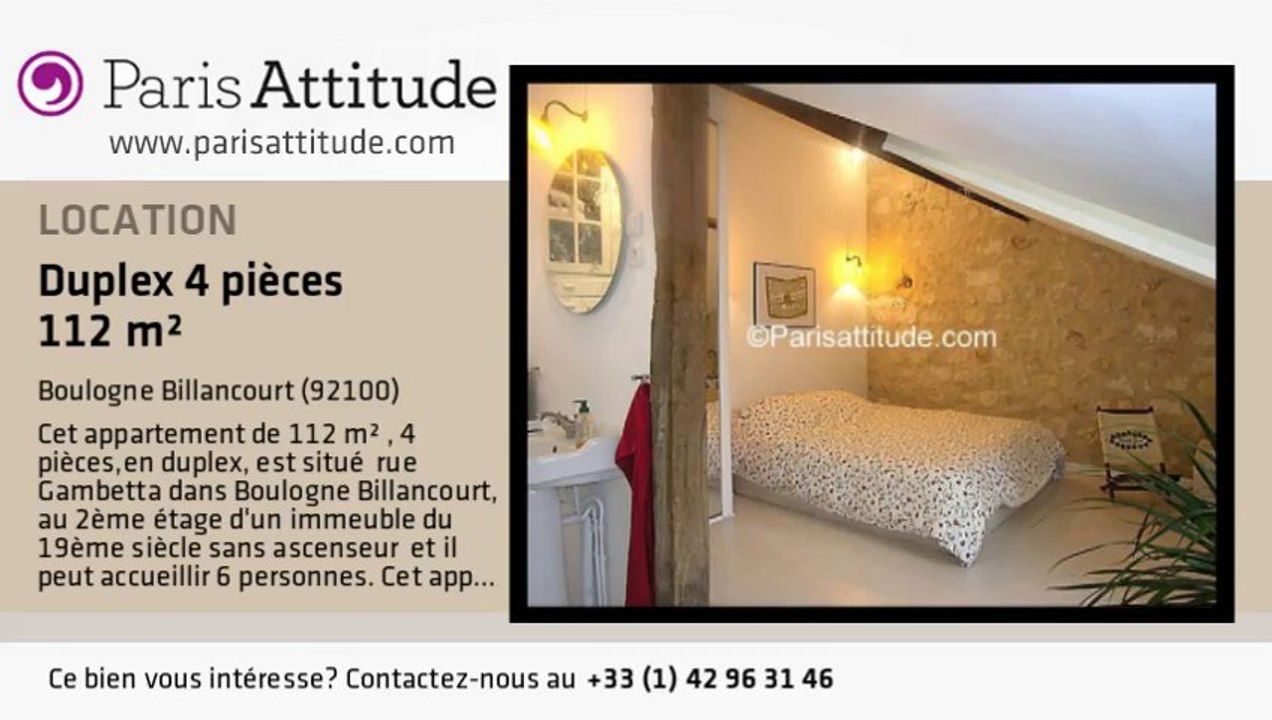 Duplex 3 Chambres à louer - Boulogne Billancourt, Boulogne Billancourt - Ref. 7090