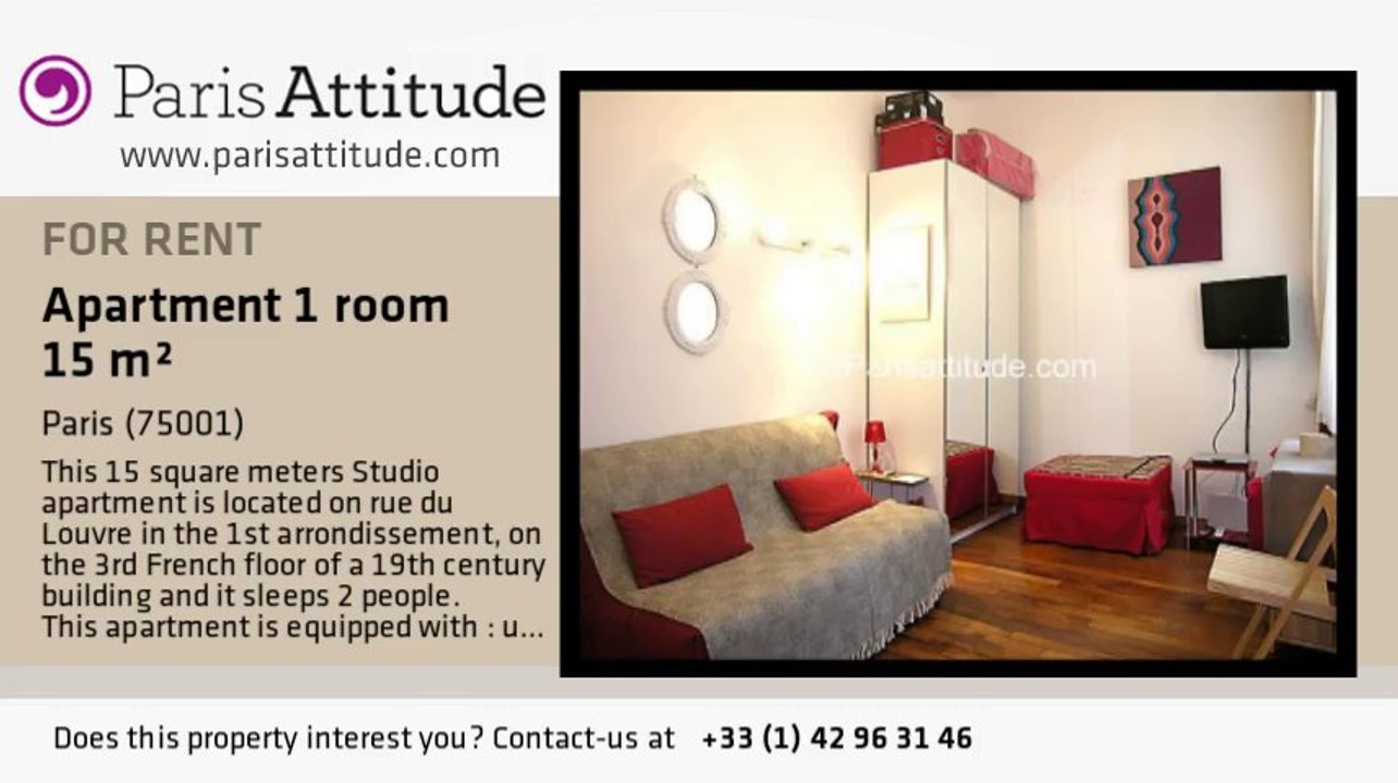 Studio Apartment for rent - Louvre, Paris - Ref. 4117