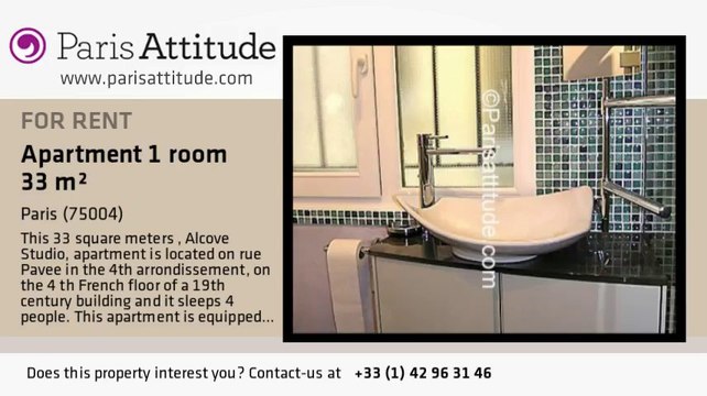 Alcove Studio Apartment for rent - St Paul, Paris - Ref. 5237