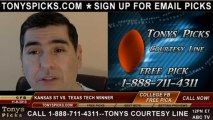 Texas Tech Red Raiders vs. Kansas St Wildcats Pick Prediction NCAA College Football Odds Preview 11-9-2013