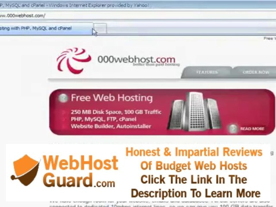BEST FREE PHP web hosting cPanel, mySQL, databases, preinstalled programs,   YouTube