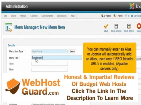 How to use the Menu Manger in Joomla | FastDot Cloud Hosting