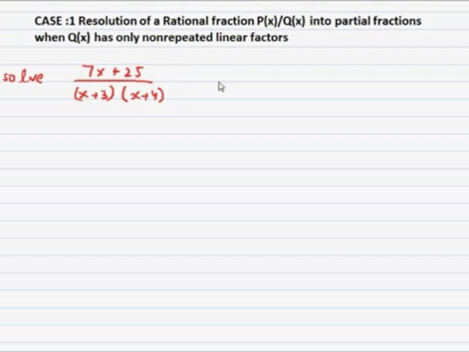 CASE1 when Qx has only nonrepeated linear factors