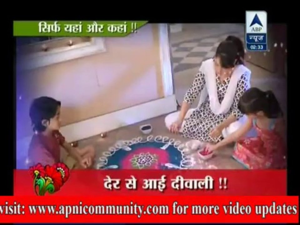 Ankita Ne Banai Diwali Ki Rangoli-Pavitra Rishta-09 Nov 2013