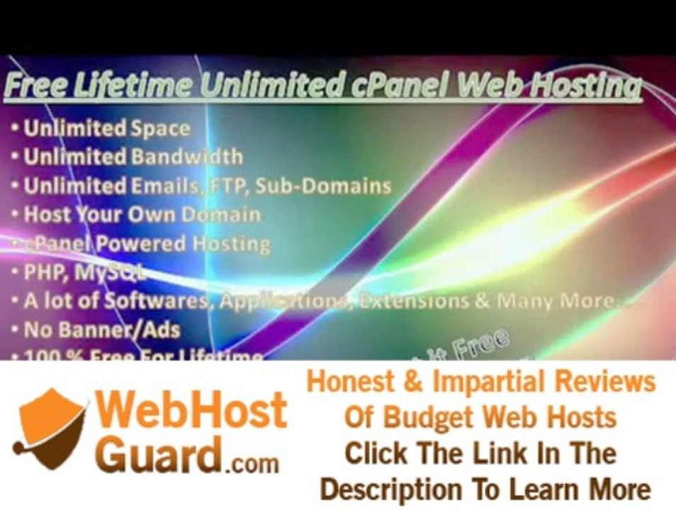 Free Unlimited Lifetime cPanel Web Hosting Unlimited Space ...