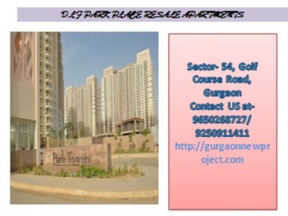 DLF Park Place Resale Apartments In Sector-54 Gurgaon@9650268727