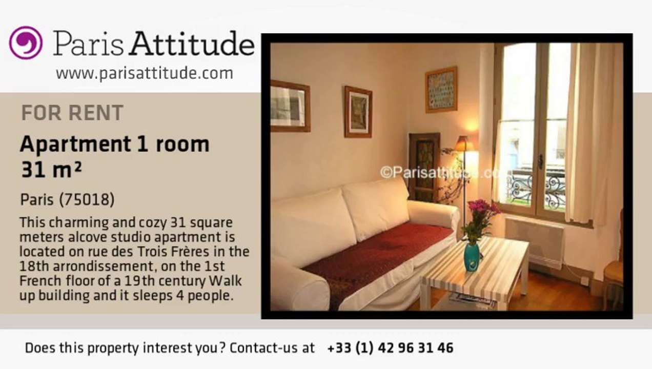 Alcove Studio Apartment for rent - Sacré Cœur, Paris - Ref. 1832