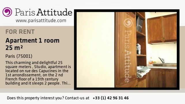 Studio Apartment for rent - Opéra, Paris - Ref. 7923