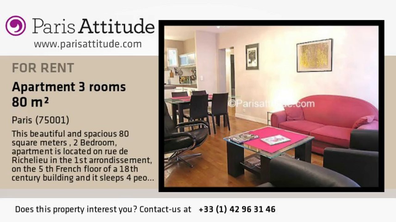 2 Bedroom Apartment for rent - Palais Royal, Paris - Ref. 7343