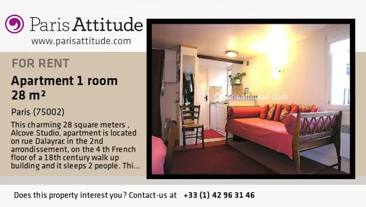 Alcove Studio Apartment for rent - Opéra, Paris - Ref. 261