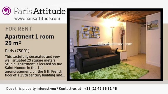 Studio Apartment for rent - Palais Royal, Paris - Ref. 5334
