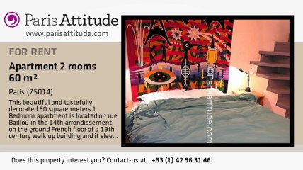 1 Bedroom Duplex for rent - Alésia, Paris - Ref. 4533