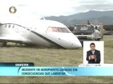 Cierran aeropuerto de Caracas por incidente con aeronave