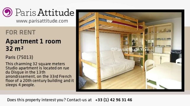 Studio Apartment for rent - Tolbiac, Paris - Ref. 4554