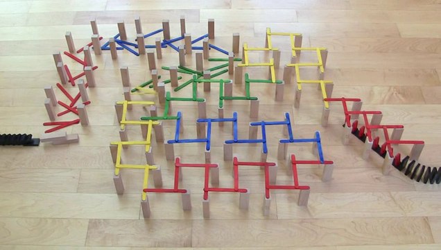 Isane Rube Goldberg Style Domino Tricks