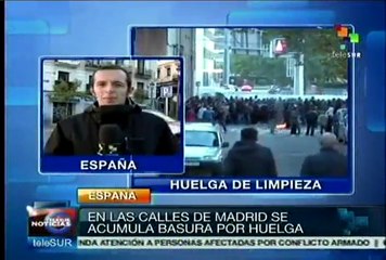 Basura acumulada en Madrid por la huelga indefinida de recolectores