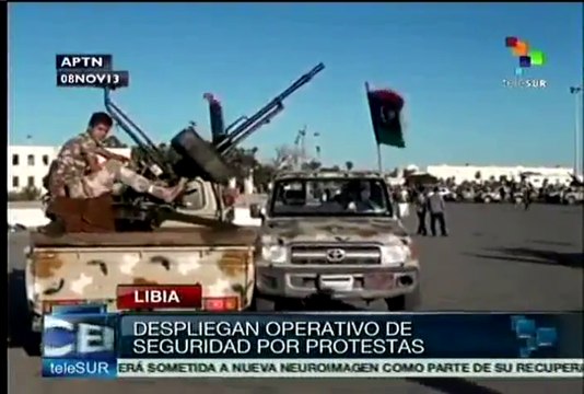 Despliegan operativo de seguridad por protestas en Libia