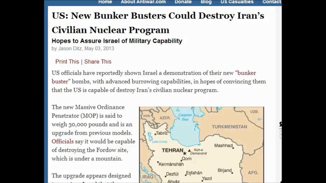 ALERT NEWS WAR   Israel Bunker Busters.