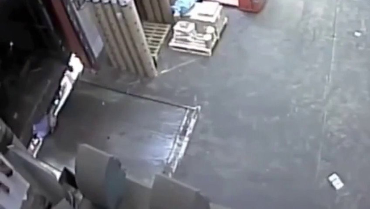 Man almost crushed by semi truck