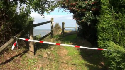 Derrumbe de un tramo del sendero del parque inglés de Candás