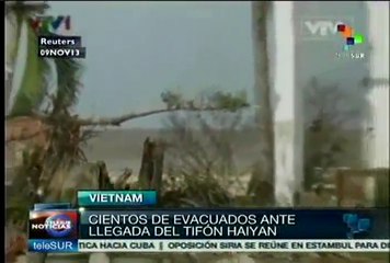 Miles de desplazados en Vietnam por la llegada de tifón Haiyan