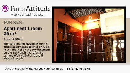 Studio Apartment for rent - Hôtel de Ville, Paris - Ref. 1643