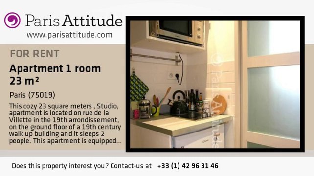 Studio Apartment for rent - Place des Fêtes, Paris - Ref. 6022