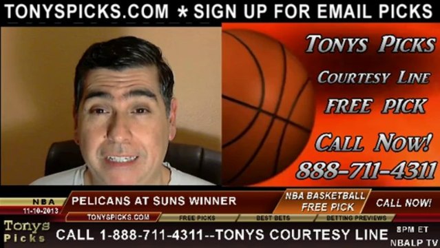 Phoenix Suns vs. New Orleans Pelicans Pick Prediction NBA Pro Basketball Odds Preview 11-10-2013